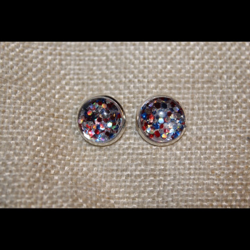 Red white and blue earrings